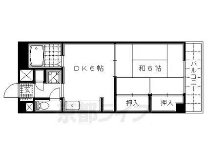 レジデンスオークラ(1DK/5階)の間取り写真