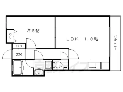 川端マンション(1LDK/5階)の間取り写真