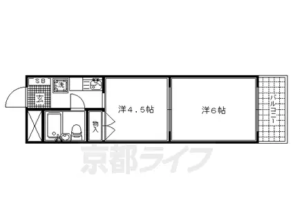 REQUIE智恵光院(2K/3階)の間取り写真