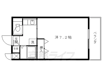 叡山電鉄 茶山・京都芸術大学駅 徒歩1分 5階建 築41年(1K/1階)の間取り写真