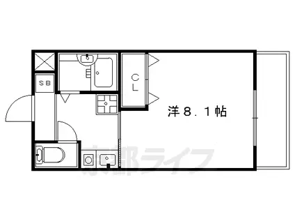 叡山電鉄 茶山・京都芸術大学駅 徒歩1分 5階建 築41年(1K/1階)の間取り写真