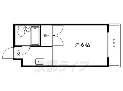 叡山電鉄 茶山・京都芸術大学駅 徒歩2分 4階建 築40年(1K/4階)の間取り写真