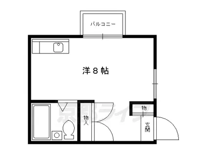 京都市烏丸線 北大路駅 徒歩14分 3階建 築39年(1K/2階)の間取り写真