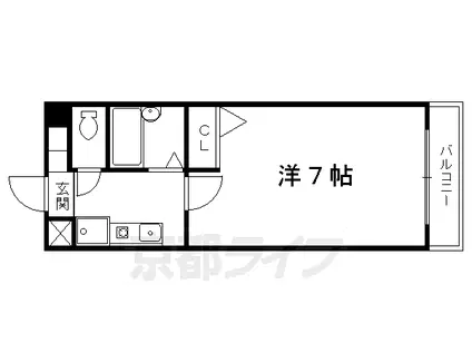 京都市烏丸線 北大路駅 徒歩17分 4階建 築30年(1K/2階)の間取り写真