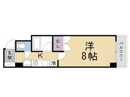 京都市烏丸線 今出川駅 徒歩12分 6階建 築32年(1K/2階)の間取り写真