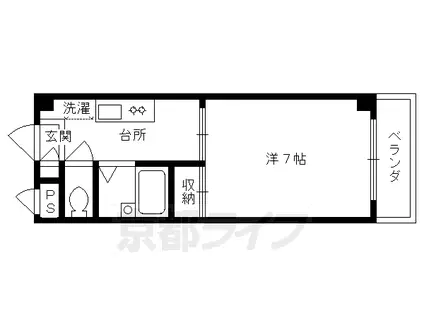 京阪電気鉄道鴨東線 出町柳駅 徒歩8分 3階建 築32年(1K/3階)の間取り写真