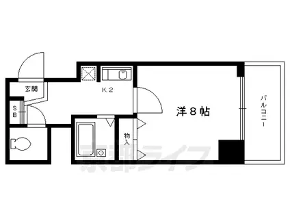 LEGAL京都西陣(1K/9階)の間取り写真
