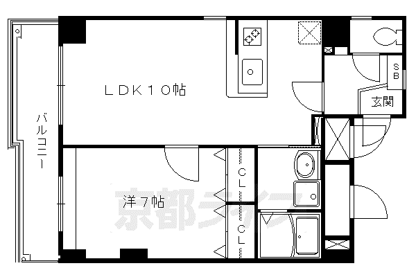 LEGAL京都西陣(1LDK/11階)の間取り写真