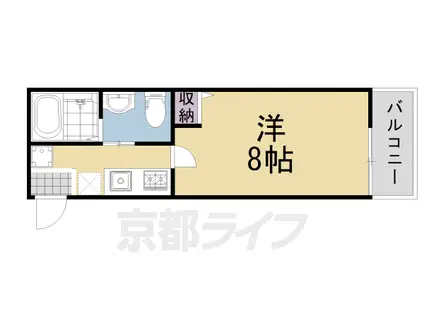 山陰本線 二条駅 徒歩15分 4階建 築6年(1K/3階)の間取り写真