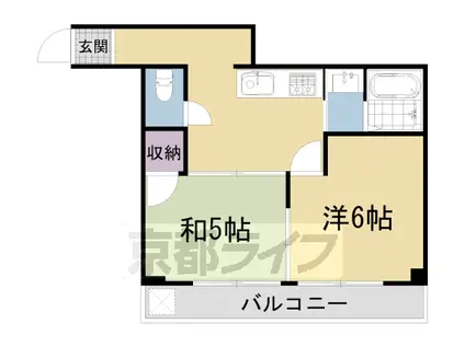 パレステート日生熊野(2DK/6階)の間取り写真