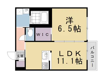 ヴィヴァーチェ西賀茂(1LDK/1階)の間取り写真