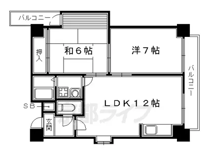 ロイヤルハイツ白川(2LDK/1階)の間取り写真
