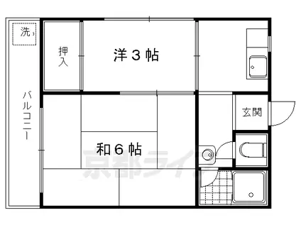 福山マンション(2DK/4階)の間取り写真