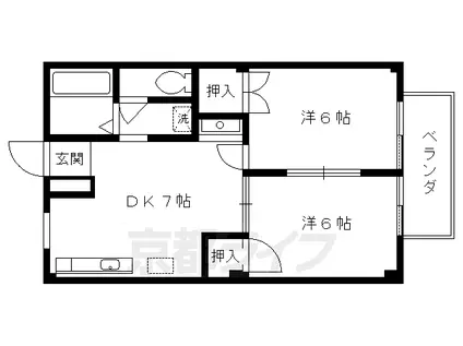 エスポアール21(2DK/1階)の間取り写真