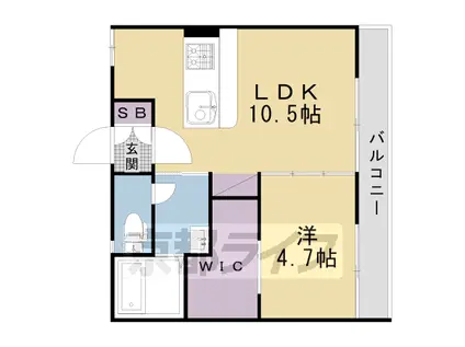 京都市烏丸線 北大路駅 徒歩25分 2階建 築39年(1LDK/2階)の間取り写真