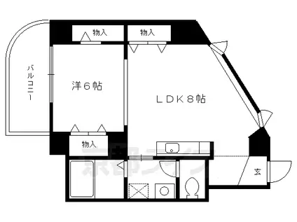 ヴィラ ヤマカワ(1LDK/3階)の間取り写真