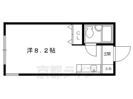 デジデンス宝ヶ池(1K/2階)の間取り写真