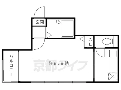 IWISH(1K/3階)の間取り写真