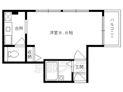 IWISH(1K/2階)の間取り写真