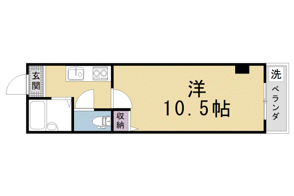 IWISH(1K/1階)の間取り写真