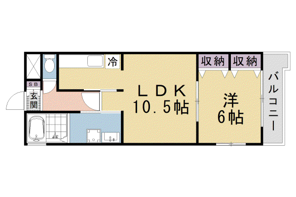 リージェント三条(1LDK/1階)の間取り写真
