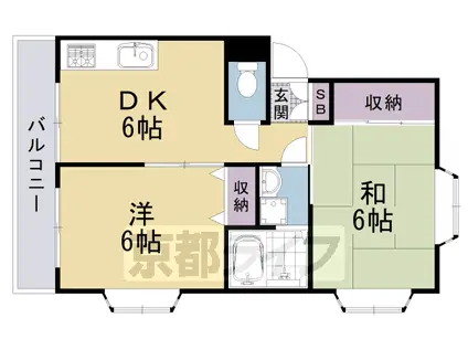メゾンヴァンヴェール(2DK/1階)の間取り写真