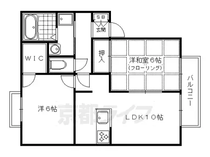 叡山電鉄 岩倉駅(京都) 徒歩9分 2階建 築32年(2LDK/1階)の間取り写真