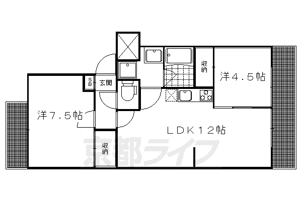 山端マンション(2LDK/2階)の間取り写真