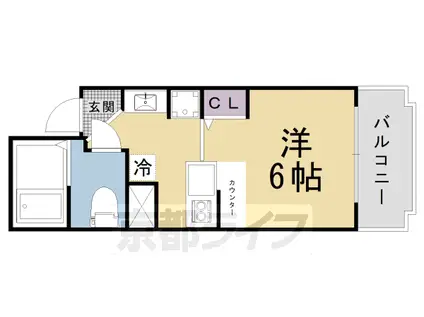 京都市烏丸線 今出川駅 徒歩10分 4階建 築40年(1K/2階)の間取り写真