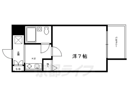DETOM-1西陣聚楽(1K/3階)の間取り写真