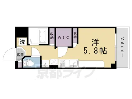 京福北野線 北野白梅町駅 徒歩15分 4階建 築37年(ワンルーム/3階)の間取り写真