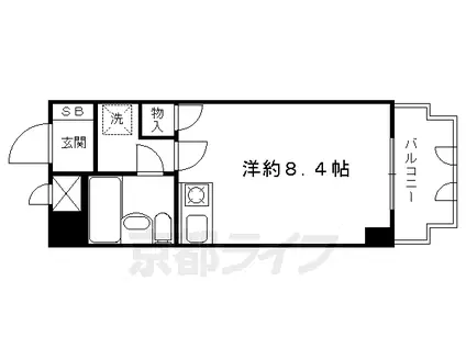 京都市烏丸線 今出川駅 徒歩9分 11階建 築40年(ワンルーム/11階)の間取り写真