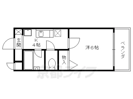 京都市烏丸線 鞍馬口駅 徒歩10分 2階建 築32年(1K/1階)の間取り写真