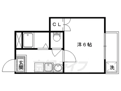華陽ハイツ(1K/2階)の間取り写真