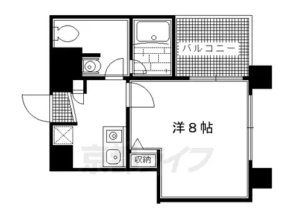 大晋メゾネ下鴨本通(1K/6階)の間取り写真