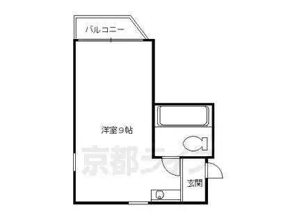 京都市烏丸線 今出川駅 徒歩5分 3階建 築37年(ワンルーム/2階)の間取り写真