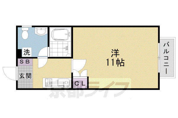 LIBERTY河原町今出川(1K/4階)の間取り写真