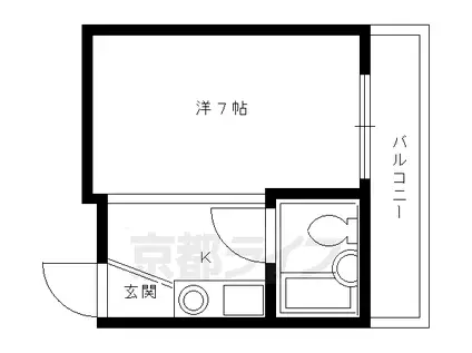 パラータ上七軒(1K/1階)の間取り写真