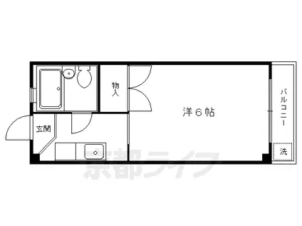 コーポヤスタニ(1K/3階)の間取り写真