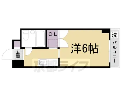 叡山電鉄 茶山・京都芸術大学駅 徒歩1分 5階建 築45年(1K/3階)の間取り写真