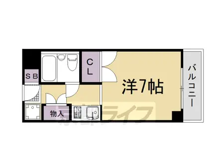 叡山電鉄 元田中駅 徒歩5分 7階建 築36年(1K/1階)の間取り写真