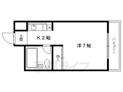 シャトレ西陣(1K/4階)の間取り写真