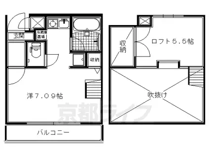 カレラ・デ・オエステ(1K/1階)の間取り写真