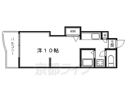 叡山電鉄 一乗寺駅 徒歩2分 4階建 築35年(1K/2階)の間取り写真