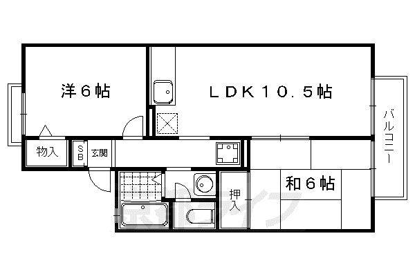 叡山電鉄 岩倉駅(京都) 徒歩5分 2階建 築33年(2LDK/1階)の間取り写真