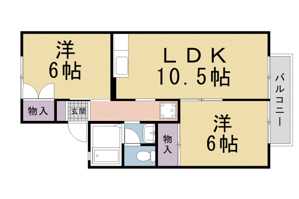 叡山電鉄 二軒茶屋駅(京都) 徒歩29分 2階建 築34年(2LDK/2階)の間取り写真