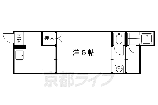 叡山電鉄 茶山・京都芸術大学駅 徒歩8分 3階建 築54年(1K/2階)の間取り写真