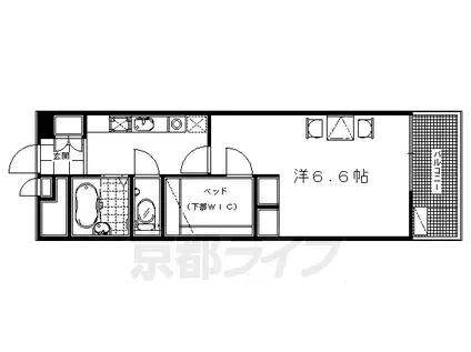 阪急電鉄京都線 西山天王山駅 徒歩5分 3階建 築17年(1K/1階)の間取り写真