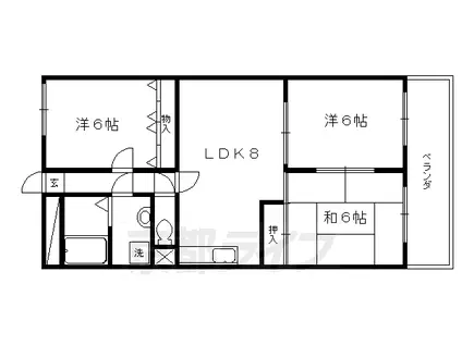 カーサ藤木(3LDK/1階)の間取り写真