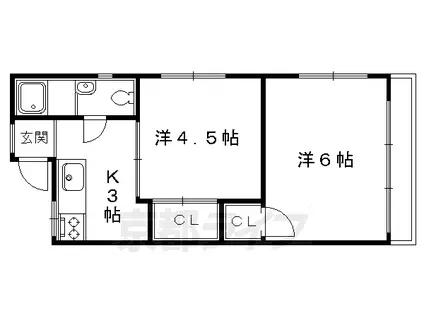 アスカイグリーンハイツ(2DK/1階)の間取り写真